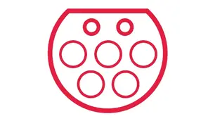 SWG-Symbol-Stecker-Typ2 Symbol für den Steckertyp2 für elektrischen Laden für E-Autos.