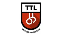 Logo des Turnteams Linden (TTL), bestehend aus einem rot-schwarzen Wappenschild mit stilisierten Turnringen und den Buchstaben "TTL" im oberen Bereich.