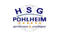Logo des HSG Pohlheim mit dem Slogan "gemeinsam unschlagbar". Der Schriftzug steht über den Umrissen eines Fußballs.