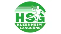 Logo der HSG Kleenheim-Langgöns, bestehend aus einem grünen Kreis mit der weißen Silhouette eines Handballspielers und dem Text „HSG“ und „Kleenheim-Langgöns“.